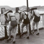 What the Butler Saw bw 3 women on pier