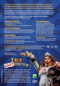 Dick Whittington Pantomime flyer back page